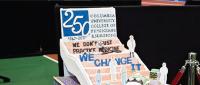 A cake celebrating Columbia University's College of Physicians & Surgeons 250th anniversary.